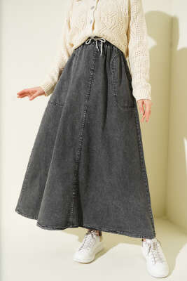 Beli Lastikli Cepli Kot Etek Füme - MUSTİ