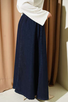 Beli Lastikli Cepli Kot Etek Lacivert - Etek