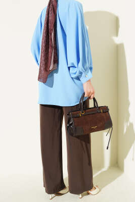 Beli Lastikli Cepli Modal Pantolon Kahve - Pantolon