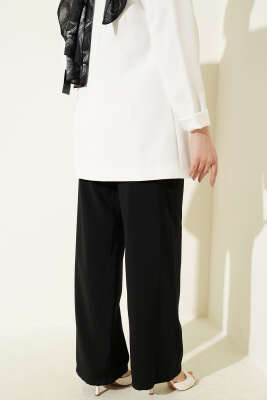 Beli Lastikli Cepli Modal Pantolon Siyah - Pantolon