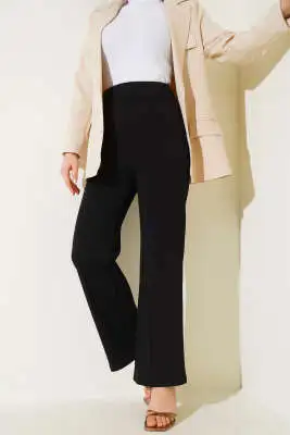 Beli Lastikli Çımalı Pantolon Siyah - Pantolon