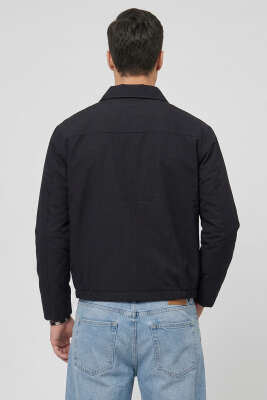 Beli Lastikli Çıtçıt Fermuarlı Erkek Ceket Siyah - Erkek Ceket