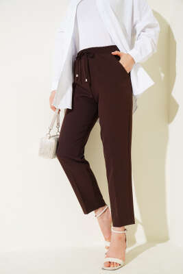 Beli Lastikli Dar Paça Pantolon Acı Kahve - 100-300 TL Ürünler