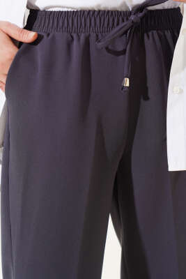 Beli Lastikli Dar Paça Pantolon Antrasit - Yeni Tesettür Giyim