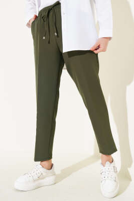 Beli Lastikli Dar Paça Pantolon Haki - ELFİDA TEKSTİL