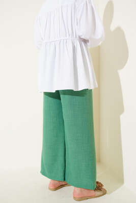 Beli Lastikli Geniş Paçalı Pantolon Yeşil - 100-300 TL Ürünler