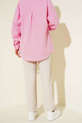 Beli Lastikli Gofre Pantolon Taş - Yılın Fırsatı