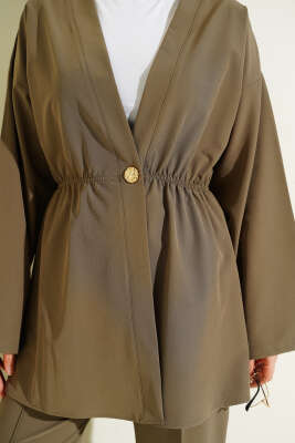 Beli Lastikli Gold Düğmeli İkili Takım Nefti - İkili Takım