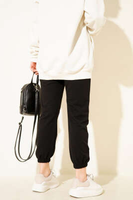 Beli Lastikli İki İplik Pantolon Siyah - Pantolon