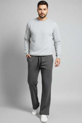 Beli Lastikli İspanyol Paça Erkek Pantolon Antrasit - Erkek Pantolon