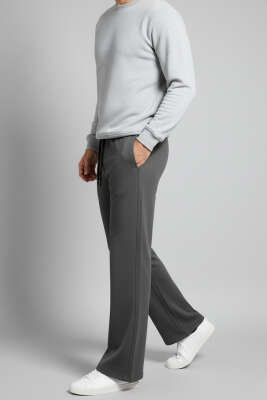 Beli Lastikli İspanyol Paça Erkek Pantolon Antrasit - Erkek Pantolon
