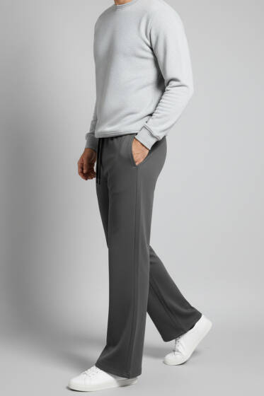 Beli Lastikli İspanyol Paça Erkek Pantolon Antrasit - Erkek Pantolon