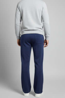 Beli Lastikli İspanyol Paça Erkek Pantolon Lacivert - Erkek Pantolon