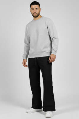 Beli Lastikli İspanyol Paça Erkek Pantolon Siyah - Erkek Pantolon