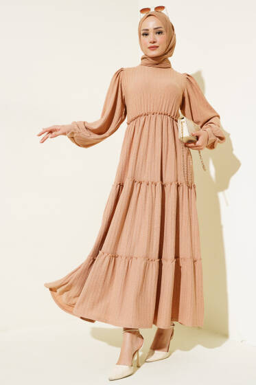 Beli Lastikli Kat Kat Elbise Bisküvi - Elbise