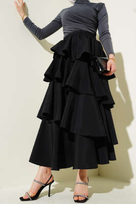 Beli Lastikli Kat Kat Etek Siyah 