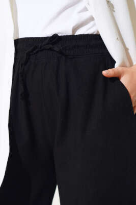 Beli Lastikli Keten Pantolon Siyah - 300-500 TL Ürünler