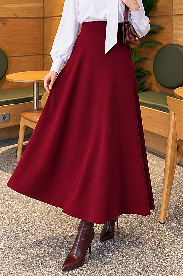 Beli Lastikli Kloş Basic Etek Bordo - 100-300 TL Ürünler