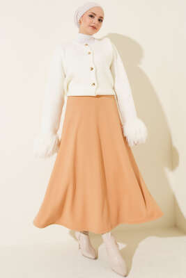 Beli Lastikli Kloş Basic Etek Büsküvi - Yılın Fırsatı