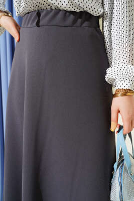 Beli Lastikli Kloş Dabıl Etek Füme - Etek