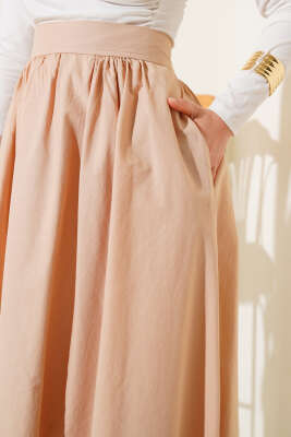 Beli Lastikli Kloş Etek Camel - 300-500 TL Ürünler