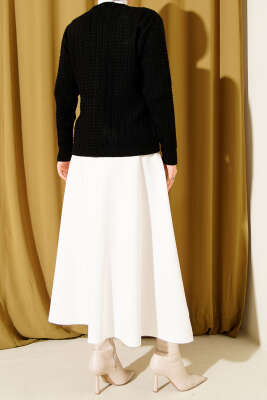 Beli Lastikli Kloş Scuba Etek Beyaz - Etek