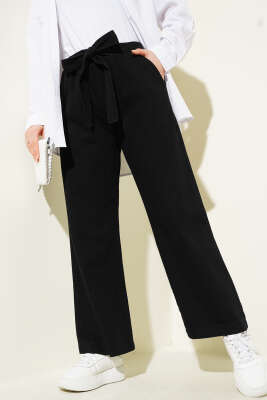 Beli Lastikli Kuşaklı Kot Pantolon Siyah - 500-700 TL Ürünler