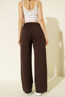 Beli Lastikli Loyşa Pantolon Kahve - Kadın Giyim Modelleri