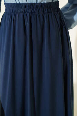 Beli Lastikli Modal Kloş Etek İndigo - Etek