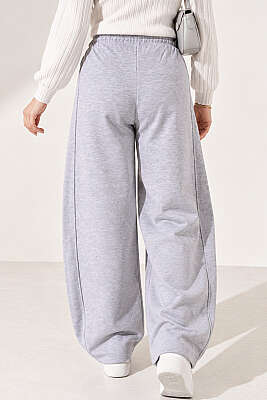 Beli Lastikli Oversize Pantolon Gri - Pantolon