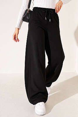 Beli Lastikli Oversize Pantolon Lacivert - Pantolon