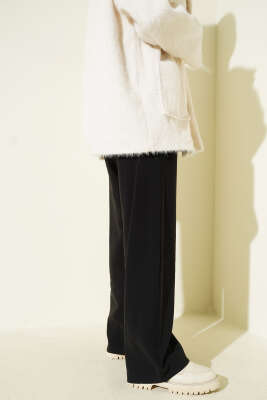 Beli Lastikli Palazzo Pantolon Siyah - Pantolon