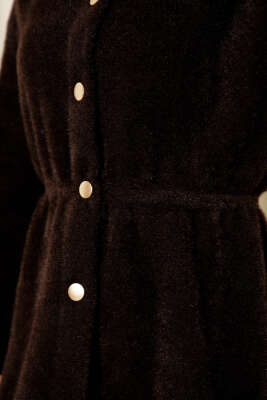 Beli Lastikli Sakallı Yumoş Hırka Acı Kahve - Hırka