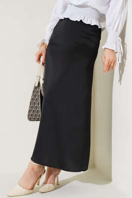 Beli Lastikli Saten Etek Siyah - AGAS TEKSTİL