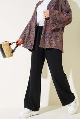 Beli Lastikli Tencel Pantolon Siyah 