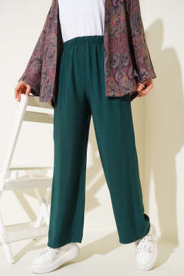 Beli Lastikli Tencel Pantolon Zümrüt - 300-500 TL Ürünler