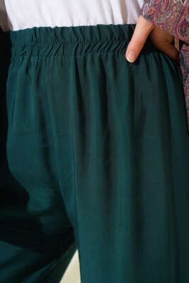 Beli Lastikli Tencel Pantolon Zümrüt - 300-500 TL Ürünler