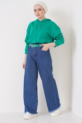 Beli Lastikli Yüksek Bel Kot Pantolon - BIG NAS JEANS