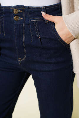 Beli Pensli Palazzo Kot Pantolon Lacivert - Pantolon