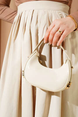 Beli Pileli Fermuarlı Etek Bej - Uzun Etek