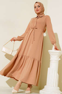 Beli Tünelli Elbise Latte - TEGOE