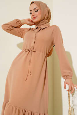 Beli Tünelli Elbise Latte - Elbise