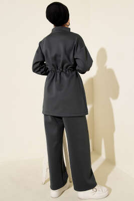 Beli Tünelli Fermuarlı Scuba İkili Takım Füme - Scuba Ürünler