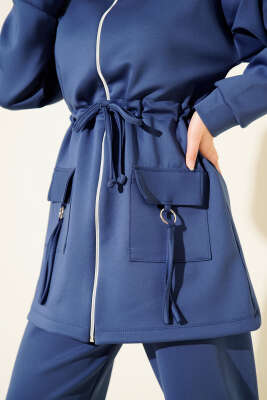 Beli Tünelli Fermuarlı Scuba İkili Takım Lacivert - Scuba Ürünler