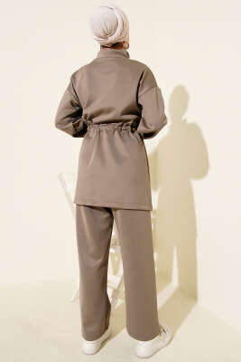 Beli Tünelli Fermuarlı Scuba İkili Takım Vizon - Scuba Ürünler