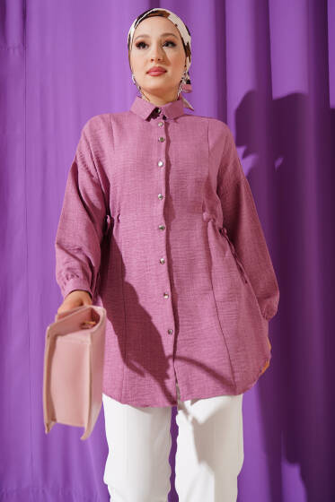 Beli Tünelli Gömlek Gül Kurusu - Gömlek