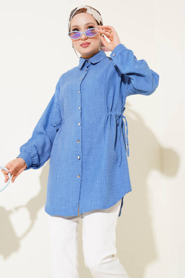 Beli Tünelli Gömlek İndigo - Gömlek