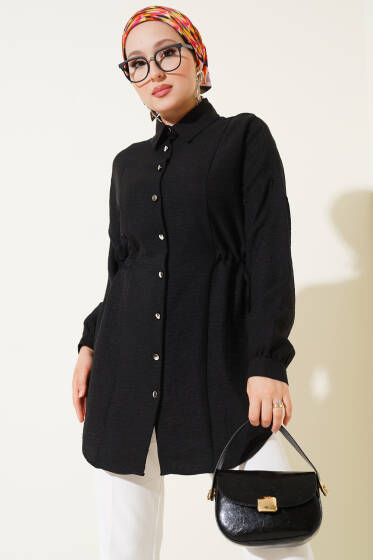 Beli Tünelli Gömlek Siyah - Gömlek