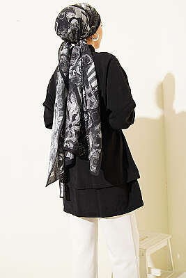 Beli Tünelli Katlı Modal Gömlek Siyah - Gömlek