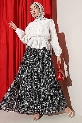 Beli Tünelli Salaş Kısa Gömlek Ekru - Gömlek